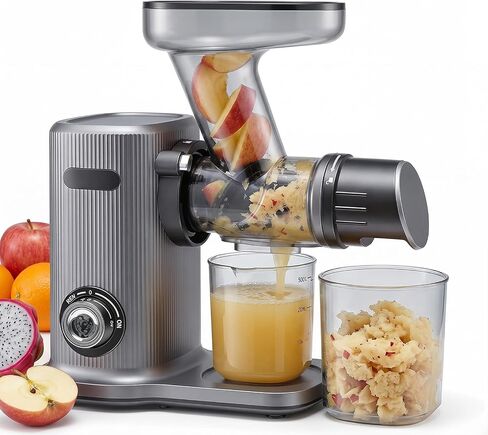 OLIXIS Cold Press Juicer, Slow Masticating Juicer Machines with Extra Wide Feed Chute, High Juice Yield and Easy to Clean for Whole Vegetables & Fruits, Silver in Kuwait