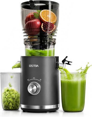 OSTBA Cold Press Juicer, 300W Slow Masticating Juicer | 5.8" Large Feed Chute, High Juice Yield, Easy Cleaning, Makes Fresh Juice from Whole Fruits and Vegetables in Saudi Arabia
