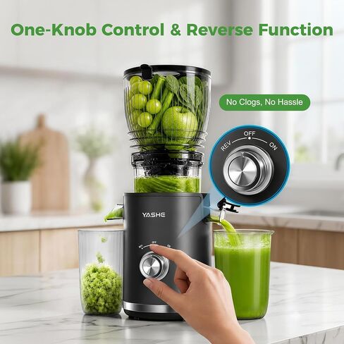 OSTBA Cold Press Juicer, 300W Slow Masticating Juicer | 5.8" Large Feed Chute, High Juice Yield, Easy Cleaning, Makes Fresh Juice from Whole Fruits and Vegetables in Saudi Arabia