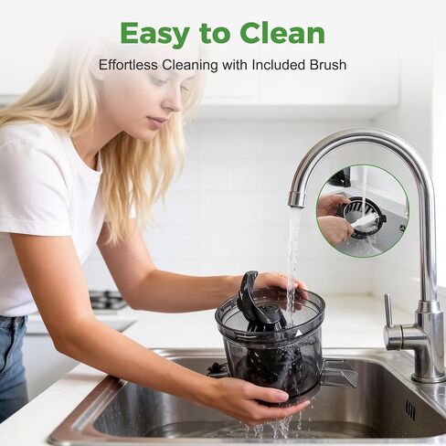 OSTBA Cold Press Juicer, 300W Slow Masticating Juicer | 5.8" Large Feed Chute, High Juice Yield, Easy Cleaning, Makes Fresh Juice from Whole Fruits and Vegetables in Saudi Arabia