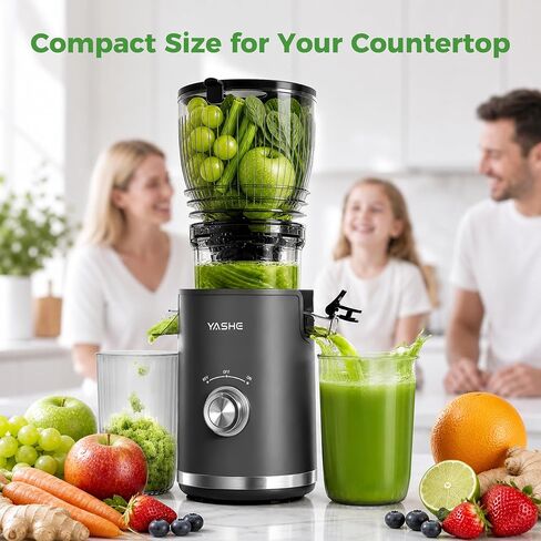 OSTBA Cold Press Juicer, 300W Slow Masticating Juicer | 5.8" Large Feed Chute, High Juice Yield, Easy Cleaning, Makes Fresh Juice from Whole Fruits and Vegetables in Saudi Arabia