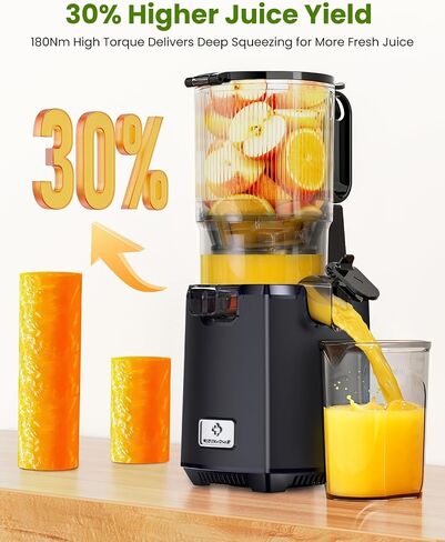 LINKChef Cold Press Juicer Machines, 130mm Diameter and 1.8L Capacity Juicers Whole Fruit and Vegetable, 250W Masticating Slow Juicer with Automatic Cutting, BPA-Free Tritan in Saudi Arabia