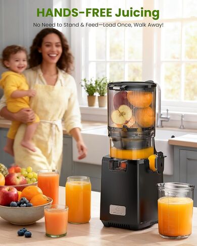 LINKChef Cold Press Juicer Machines, 130mm Diameter and 1.8L Capacity Juicers Whole Fruit and Vegetable, 250W Masticating Slow Juicer with Automatic Cutting, BPA-Free Tritan in Saudi Arabia