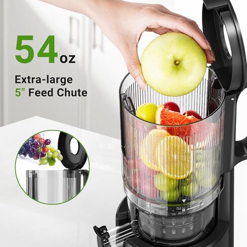 Slow Cold Press Juicer Machine: Electric Masticating Juicer Extractor Easy Clean - Whole Fruit Vegetable Juice Maker - Cold Pressed Slow Blender Juicer with Wide Large Chute Mouth in Kuwait