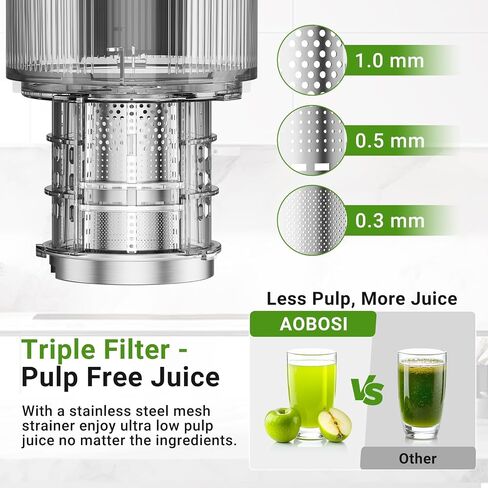 Slow Cold Press Juicer Machine: Electric Masticating Juicer Extractor Easy Clean - Whole Fruit Vegetable Juice Maker - Cold Pressed Slow Blender Juicer with Wide Large Chute Mouth in Kuwait