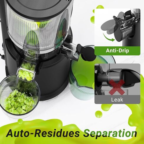 Slow Cold Press Juicer Machine: Electric Masticating Juicer Extractor Easy Clean - Whole Fruit Vegetable Juice Maker - Cold Pressed Slow Blender Juicer with Wide Large Chute Mouth in Kuwait