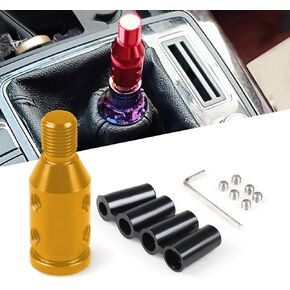 UGSHY 1 PC M12 x 1.25 Universal Shift Knob Adapter, Aluminum Alloy Transmission Gear Stick Shift Connector, for Non Threaded Shifters (Black)