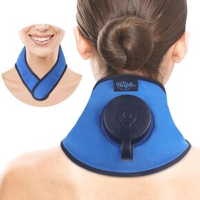 Hilph Neck Cervical Ice Pack Bag Wrap for Injuries, Refillable Ice Bag Wrap Cold Therapy for Neck, Pain Relief for Swelling, Cervical Surgery Recovery, Long-Lasting Coldness, Flexible & Snug Fit