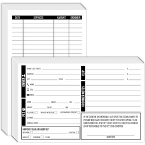 Pet, Dog, Cat Grooming Customer Information Card – Client Contact Profile Record Cards | Printed on Premium Cardstock | 5 x 8 Inches | 50 per Pack