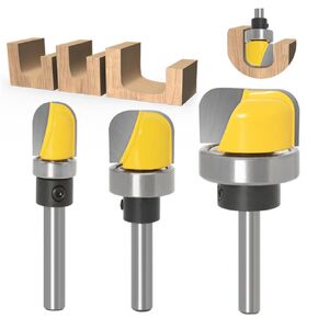 ASNOMY 3Pcs 1/4 Inch Shank Bowl and Tray Router Bit, Bowl & Tray Template Router Bit Set with Ball Bearing Dish Carving Router Bits Wood Cutter Bowl Pattern router bit