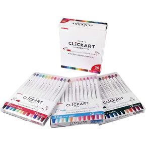 Zebra Clickart Water-Based Pen 36 Colors Set, Wyss22-36C