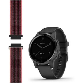 Sport Mesh Strap Compatible with Garmin vivoactive 4S/Venu 2S Smartwatch Replacement Woven Nylon Wristband Quick Release 18mm