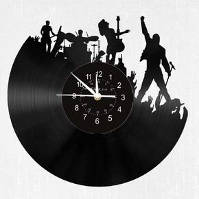 Rock Band Music Themed Wall Clock,12 Inch Vinyl Record Clocks Home Decor Night Lamp 7-Color Luminous LED Wall Clock.Gifts for Holiday Party,Brithday,Anniversary,fatherday.