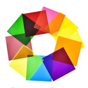 Transparent Colored Cast Acrylic Sheets 12 x 12 Inch, 0.118" Thick Plexiglass Plastic Sheet for Cutting, Engraving Signs, DIY Projects. (12" x 12", 10 Colors, 10)