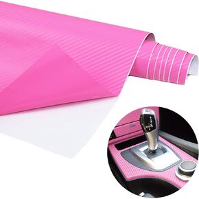ZYNQACC 3D Carbon Fiber Vinyl Wrap Adhesive Sheet Roll Vinyl Sticker Tape for Cars Auto and Motorcycle DIY, Decoration Crafts- Silver Color 152X30cm/ 60"X11.8" (Silver)