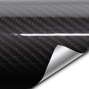 VViViD Tek R High-Gloss Carbon Fiber Vinyl Wrap Air-Release Adhesive Roll (1.5ft x 5ft, Blue)