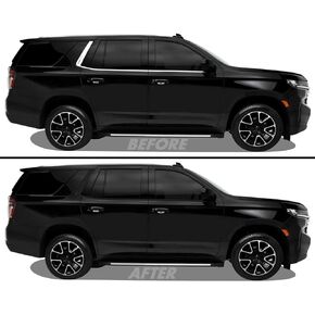 SlickMod Chrome Delete Blackout Vinyl Overlay for 2021-2023 Chevy Tahoe Window Trim (Gloss Black)