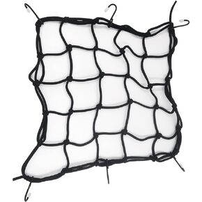 UPANBIKE Bike Carrier Cargo Net 11.8" *11.8" Bicycle 6 Hooks Hold Down Bungee Stretch Web Mesh Gas Luggage Helmet Holder