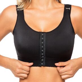 Post Surgery Recovery Bra- for Augmentation and Other Breast Procedures Compression Front Closure Wire Free by LipoExpress