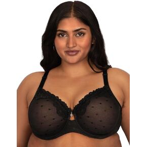 Curvy Couture Women's Sheer Whisper Full Coverage Unlined Underwire Bra