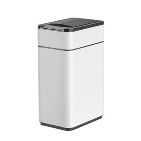 ELPHECO Bathroom Trash Can with Lid, 2.5 Gallon Automatic Trash Can, 9.5 L Stainless Steel Kitchen Trash Can, Motion Sensor Trash Can, Butterfly Lid, 2 AA Batteries (Excluded), Silver