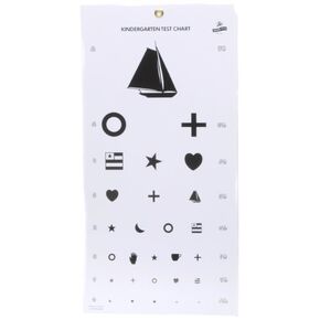 Grafco Kindergarten Plastic Eye Chart, 20' Distance, Snellen Visual Acuity Exam for Medical Use, 1243