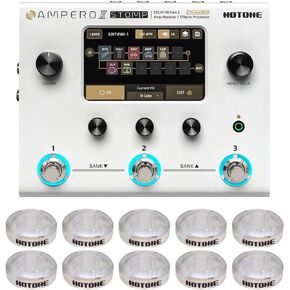 HOTONE Multi-Effects Pedal Dual Effect Chains with FX Loop MIDI I/O Stereo OTG USB Audio Interface Touch Screen Ampero II Stage(Include 10 PCS Additional Footswitch Toppers)