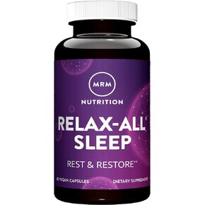 MRM Nutrition Relax-All ® Sleep | Helps You Fall Asleep | Restful + Restorative Sleep | with Melatonin + Ashwagandha| Good Night Sleep Without Feeling groggy | Vegan + Gluten Free | 30 Servings