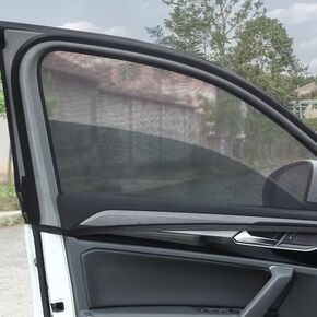 4 Car Window Shades,Breathable Mesh Car Window Cover,Provides Sun Shade and UV Protection for Baby,Family and Pets,Adjustable Elastic Car Window Screen Curtains,Fits Most Cars(SUV Front and Rear)