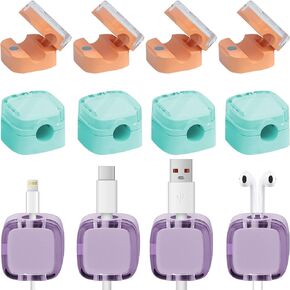 12 Pack Magnetic Cord Organizer, deskt Cable Organizer,Safe and Convenient Magnetic Cord Holder, Smooth Adjustable Charging Cable Organizer,Cable Management,for Bedside Table, Kitchen, car, Office.