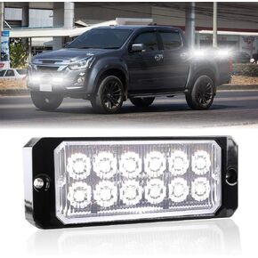 Sidaqi 1PCS 12-LED Blue Emergency Lights 12-24V Surface Mount Super Bright Warning Beacon Hazard Construction Light for Firefighter Vehicles Emergency Strobe Lights for Car Truck Vehicles