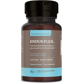 شركة منتجات التحمل EPC ENDUR-Flex الإصدار المستدام - 500 ملغ من الجلوكوزامين و200 ملغ من الكوندرويتين - 200 قرص - مضاد للأكسدة - مكمل للظهر والركبتين واليدين