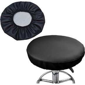 alblinsy hefei 2PCS Round Faux Leather Bar Stool Cover Waterproof Seat Cushion Chair Slipcover Home Office Restaurant Library Office Chair Protector Cover Slipcover Black 33cm/12inch