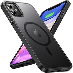 حافظة مغناطيسية لهاتف iPhone 11، [تم اختبار السقوط من الدرجة العسكرية] [متوافقة مع MagSafe] حافظة حماية ناعمة وشفافة مقاومة للصدمات لهاتف iPhone 11، أسود