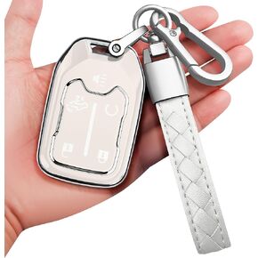 Sindeda for Chevrolet Key Fob Cover with Keychain Soft Full Protection Key Shell Key Case Compatible with Chevy Suburban Tahoe Silverado GMC Terrain Yukon Sierra 1500 2500 3500 HD (Pink, 6 Button)