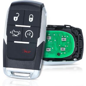 Aichiyu Key Fob Replacement for Ram 2500 3500 4500 5500 2019 2020 2021 2022 5 Buttons 433Mhz 4A Chip Keyless Entry Remote Control Car Key FCC ID: GQ4-76T, P/N: 68475385, 68374994