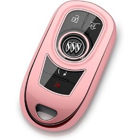 Tengare Buick Key Fob Cover غطاء حماية مفتاح السيارة ملحقات حامل سلسلة المفاتيح باللون الوردي