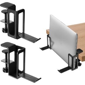 منظم تخزين جانبي للمكتب من KKUYT لرف المكتب، بدون حفر تحت المكتب، حامل كمبيوتر محمول معدني تحت المكتب، منظم مكتب معلق لأساسيات المكتب in Kuwait