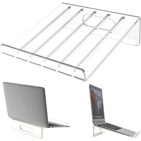 حامل كمبيوتر محمول من الأكريليك، حامل كمبيوتر محمول من الأكريليك الشفاف، حامل كمبيوتر محمول مع تهوية للمكتب والمكتب والمنزل، مناسب لأجهزة الكمبيوتر المحمولة حتى 16 بوصة in Kuwait