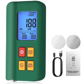 EYPINS Car Paint Thickness Meter,Digital Coating Thickness Gauge Rechargeable,Fe & NFe Probe, µm/mil Meter,Automotive Paint Depth Gauge,Auto Multi-Point Measuring Coating Tester,with Battery