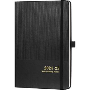 مخطط 2024-2025 - مخطط 2024-2025 أسبوعي وشهري، يوليو 2024 - يونيو 2025، 5.7 بوصة × 8.4 بوصة، مخطط أكاديمي 2024-2025 مع حامل قلم، جيب خلفي، إغلاق مرن، غلاف صلب مع علامة كتاب - أسود in Kuwait