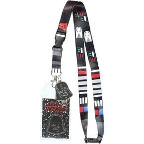 Star Wars Darth Vader ID Lanyard Badge Holder with 1.5" Rubber Charm Pendant