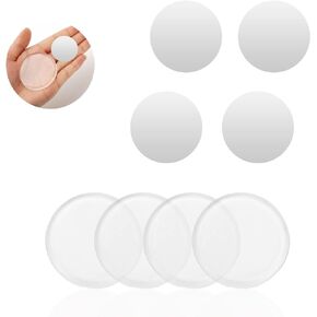 Door Stopper Wall Protector 8 PCS, Door Stop with Strong Back Adhesive, Quiet and Shock Absorbent Silicone Wall Protectors from Door Knobs, Prevent Damage to Wall, (White, Clear)
