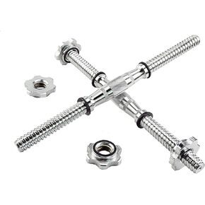 Threaded Dumbbell 12.6/14.2/14.8/15.7/18.1/19.7/22inch(32/35/38/40/46/50/56cm) curved Handles/Adjustable Dumbbell Bar Handles - Fit 1 inch Standard Weight Plate - Weightlifting Accessories - Sold in Pair