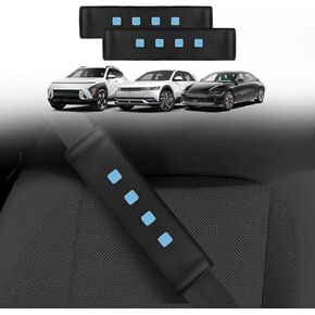 BestEvMod Seat Belt Pads Compatible with Hyundai Kona/Kona EV/Ioniq 6/Ioniq 5 2021-2024 Accessories 2 Packs Seat Belt Cushion Cover Adjuster Comfort Shoulder Neck Protector