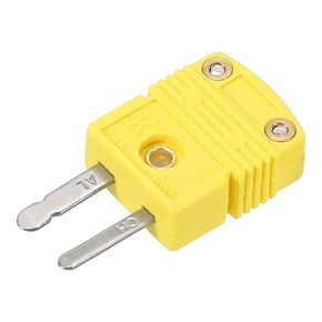 MECCANIXITY Mini K Type Thermocouple Wire Connectors Male Plug Adapter High Temperature 220°C(428°F) for Thermocouple Sensor Probe Yellow 3pcs