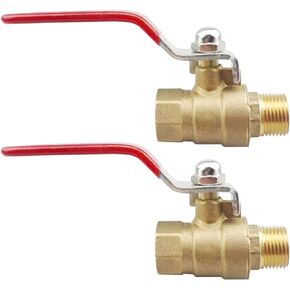 النحاس 1/4 "NPT ذكر إلى 1/4" NPT أنثى صمام الكرة للإغلاق لهواء الوقود المائي (حزمة من 2)