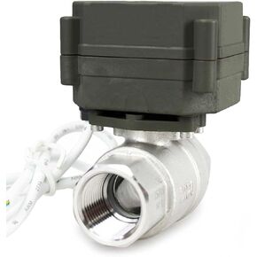 2 Wires CR2-02 110-240Vac 50/60Hz Stainless Steel Normally Closed Manual Override Motorized Electrical Ball Valve (1 inch)