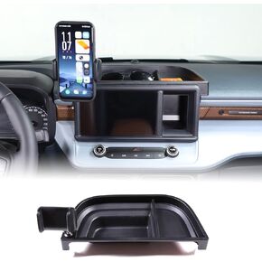 Auto Dashboard Storage Box Organizer Holder Tray Compatible with Ford Maverick 2022-2024 Car Center Console Dash Tray Storage Box Dashboard Storage Box Organizer Interior Accessories with Phone Holder