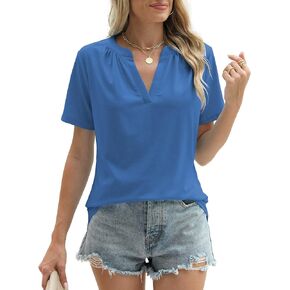 JomeDesign Womens Summer Tops Short Sleeve V Neck Shirts Loose Casual T-Shirts